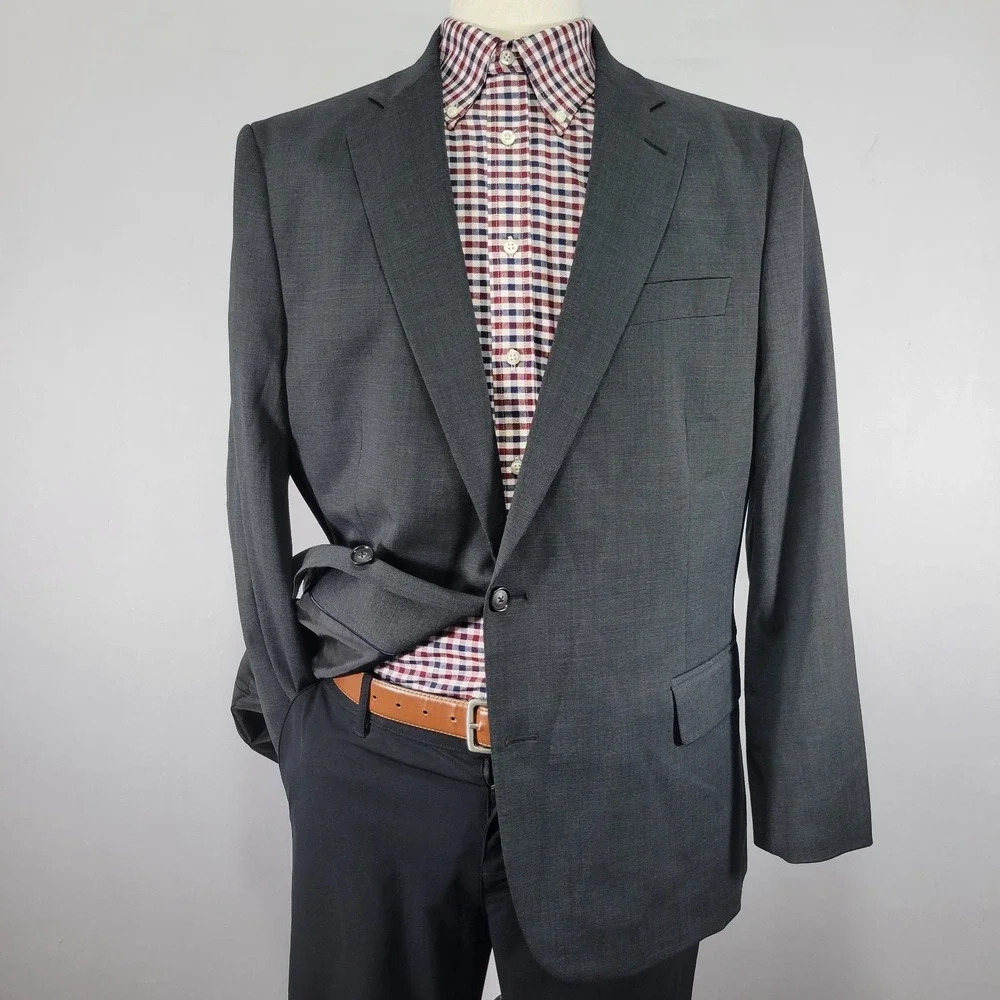 Stafford Men's Sport Coat Blazer Coolmax All Season‎ Eco Made Wool Polyester 46S